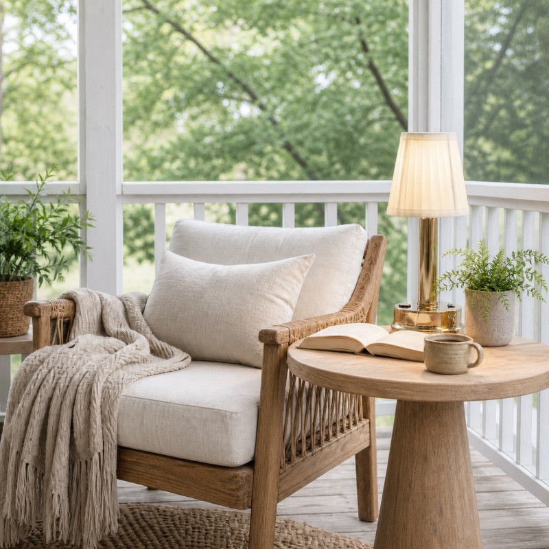 Mariana Cordless Battery Operated Pleated Shade Table Lamp