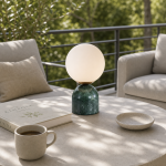 Aalia Nordic Small Marble Glass Orb Table Lamp
