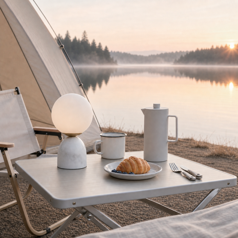 Aalia Nordic Small Marble Glass Orb Table Lamp
