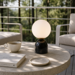 Aalia Nordic Small Marble Glass Orb Table Lamp