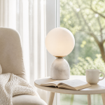 Aalia Nordic Small Marble Glass Orb Table Lamp