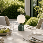 Aalia Nordic Small Marble Glass Orb Table Lamp