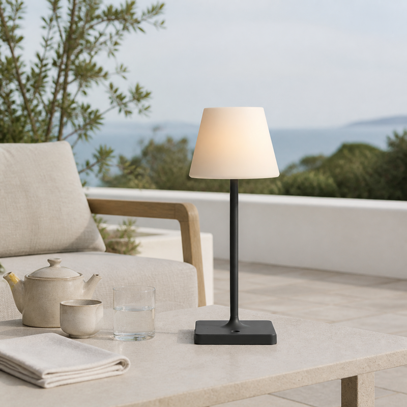 Halley Exquisite Brass Color Rechargeable Dimmable Cordless Table Lamp