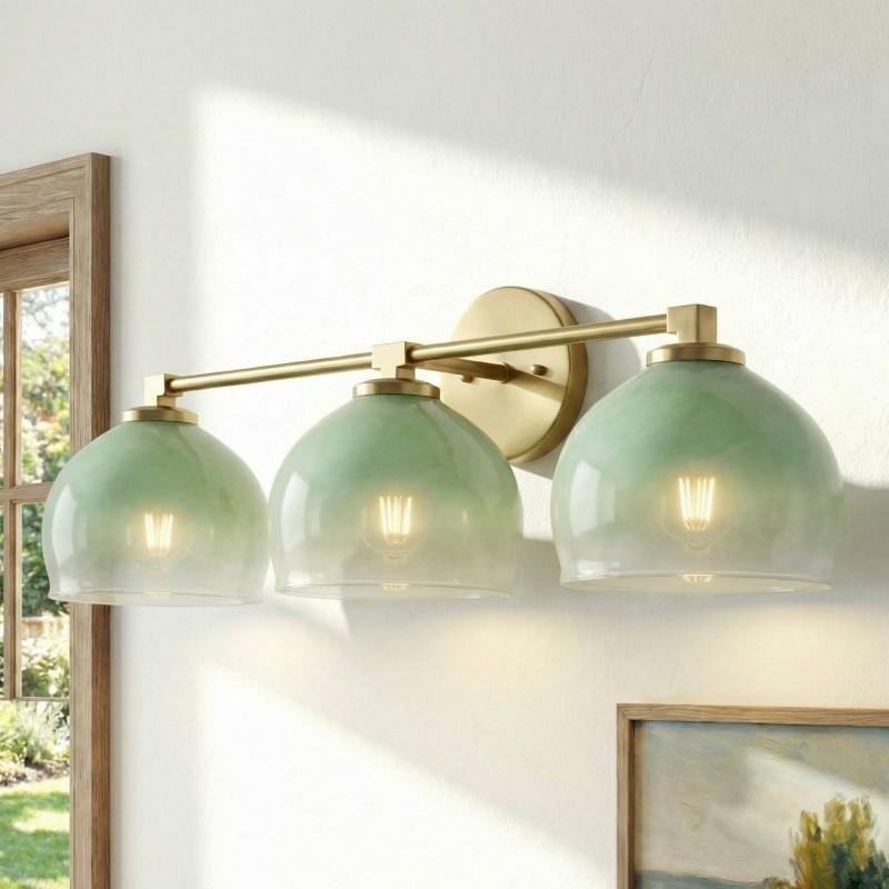 Conrad Vintage 3 Light Bellflower Glass Wall Sconce