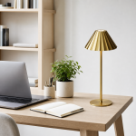 Heley Exquisite Brass Color Rechargeable Dimmable Cordless Table Lamp