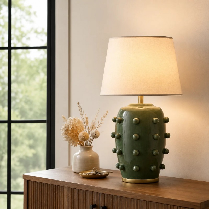 Pebble Modern Classic Linden Textured Ball Ceramic Table Light