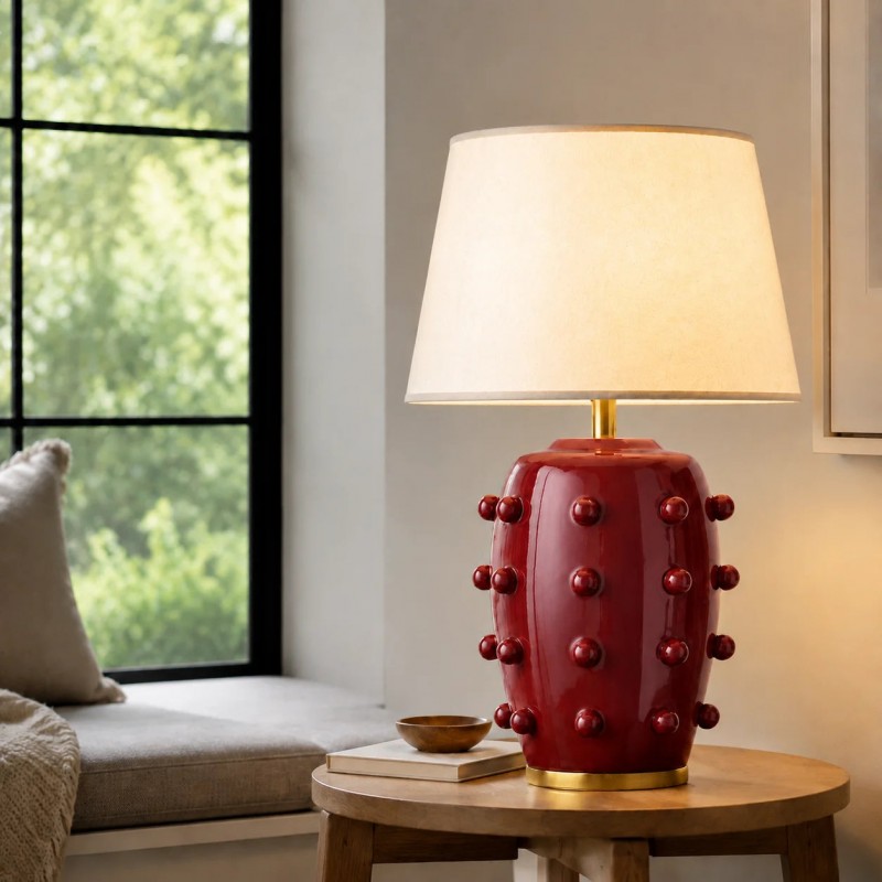 Pebble Modern Classic Linden Textured Ball Ceramic Table Light