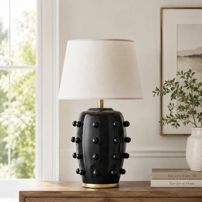 Pebble Modern Classic Linden Textured Ball Ceramic Table Light