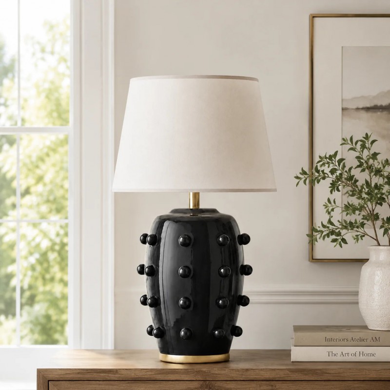 Pebble Modern Classic Linden Textured Ball Ceramic Table Light