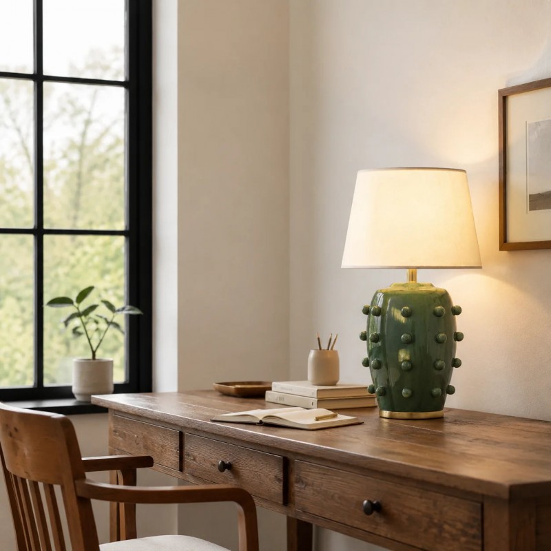Pebble Modern Classic Linden Textured Ball Ceramic Table Light