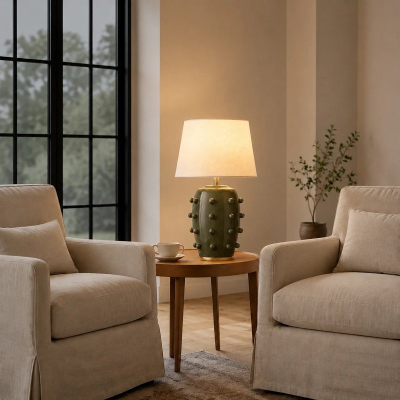 Pebble Modern Classic Linden Textured Ball Ceramic Table Light