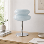 Olivia Bauhaus Bedside Table Lamps With Dome Glass Shades
