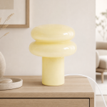 Jovita Contemporary Cone White Linen Table Lamp