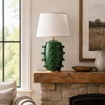 Adrian Modern Farmhouse Ceramic Linden Table Light