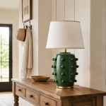 Adrian Modern Farmhouse Ceramic Linden Table Light