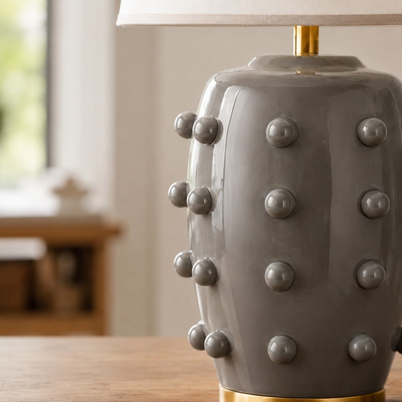 Adrian Modern Farmhouse Ceramic Linden Table Light