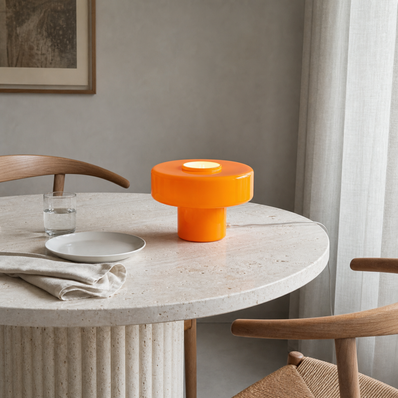 Aetheris Modern Colorful Glass Mushroom Table Lamp