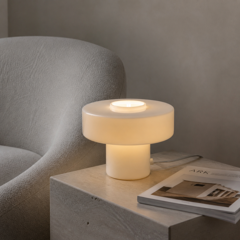 Aetheris Modern Colorful Glass Mushroom Table Lamp