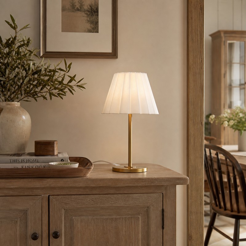 Jovita Contemporary Cone White Linen Table Lamp