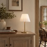 Jovita Contemporary Cone White Linen Table Lamp