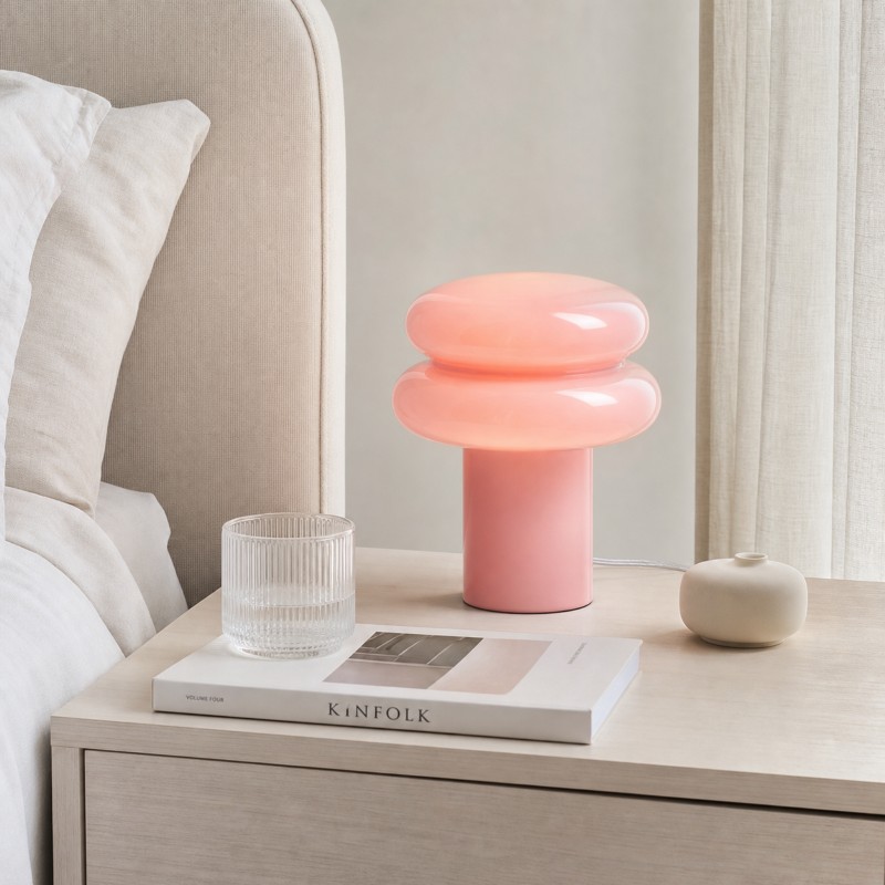 Nymeros Scandinavian Glass Mushroom Table Lamp