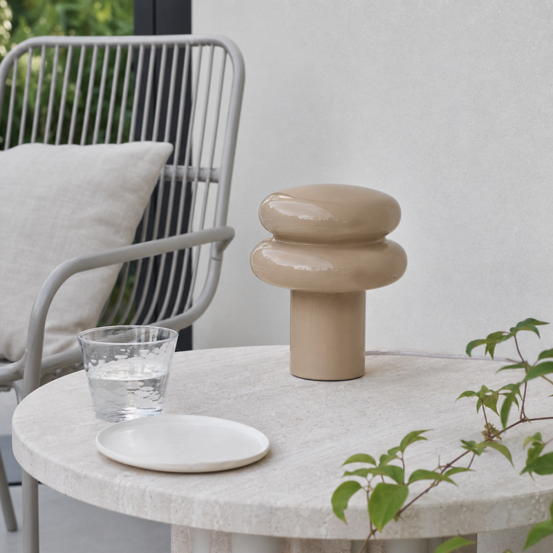 Nymeros Scandinavian Glass Mushroom Table Lamp
