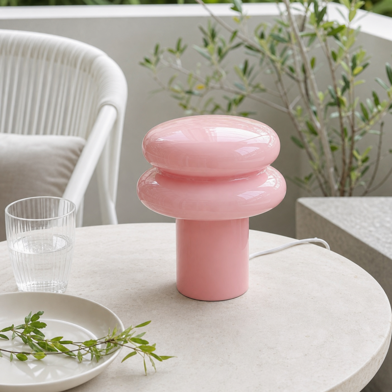 Nymeros Scandinavian Glass Mushroom Table Lamp