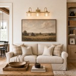 Julian Farmhouse Brass Texture Transparent Glass Sconces