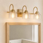 Julian Farmhouse Brass Texture Transparent Glass Sconces