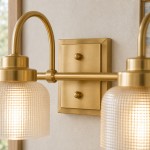 Julian Farmhouse Brass Texture Transparent Glass Sconces