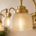 Julian Farmhouse Brass Texture Transparent Glass Sconces