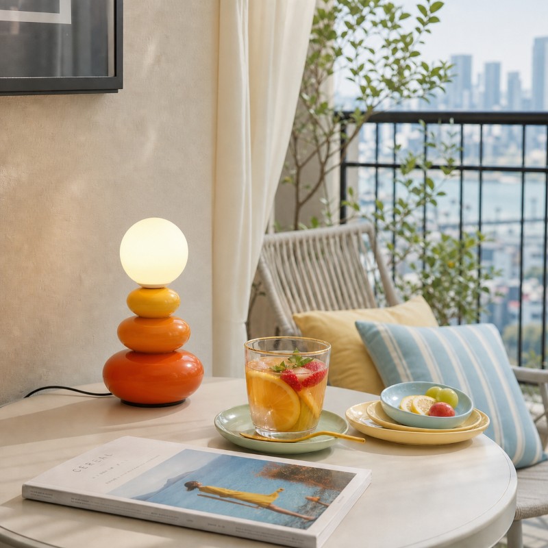 Paloma Small Ceramic USB LED Art Deco Table Lamp
