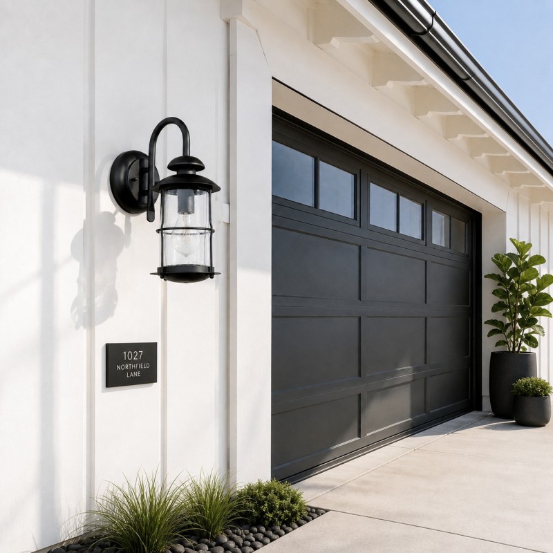 Camille Modern Industrial Outdoor Cage Glass Wall  Sconce