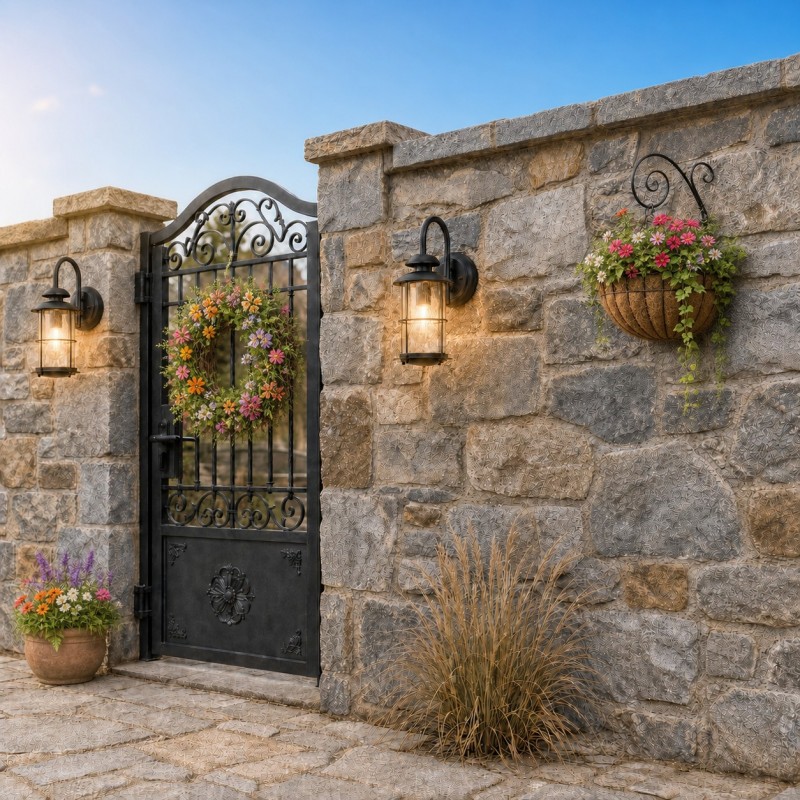 Camille Modern Industrial Outdoor Cage Glass Wall  Sconce