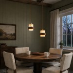 Sienna Wabi Sabi Wood and Stone Layered Pendant Light