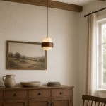 Sienna Wabi Sabi Wood and Stone Layered Pendant Light