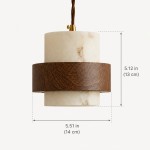 Sienna Wabi Sabi Wood and Stone Layered Pendant Light