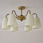 Cadmus Gold Textile Lamp Shade Semi Flush Mount Lighting