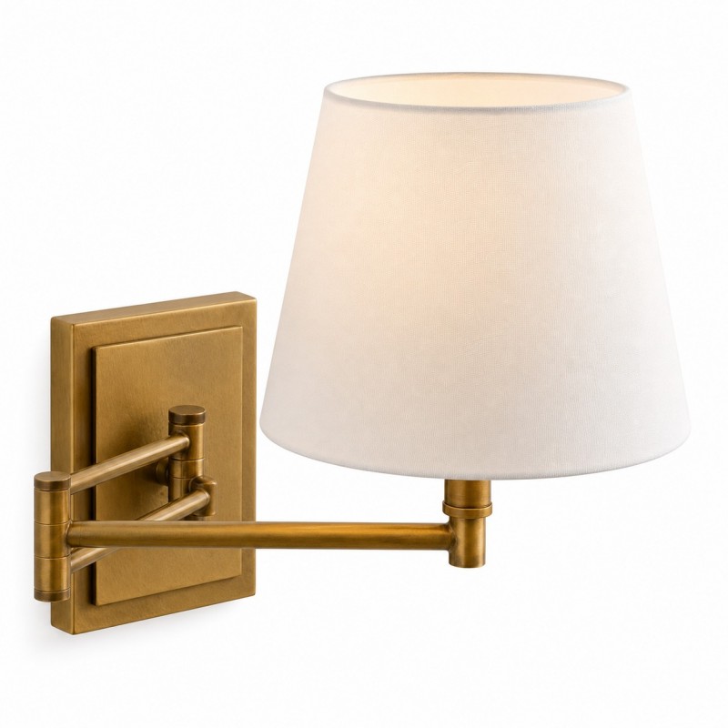 Lutyens Wabi-sabi Iron Swing Arm Fabric Wall Light
