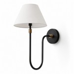 Wren Retro White Fabric Swan Neck Sconce