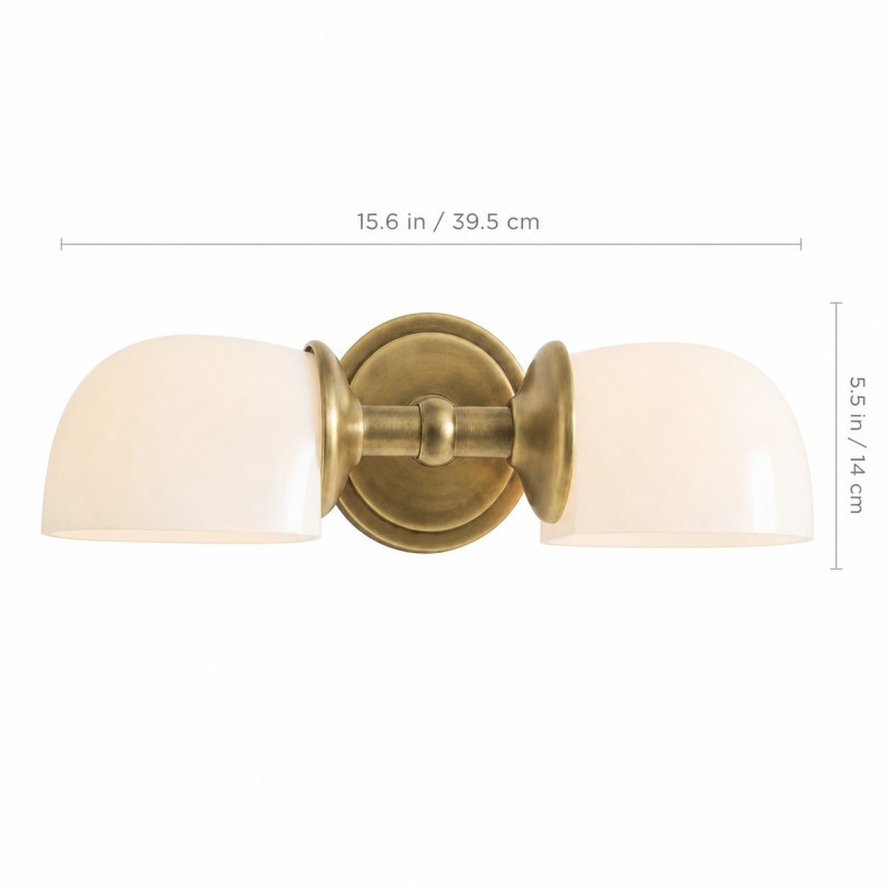 Valor Rustic Metal Double White Glass Wall Sconce