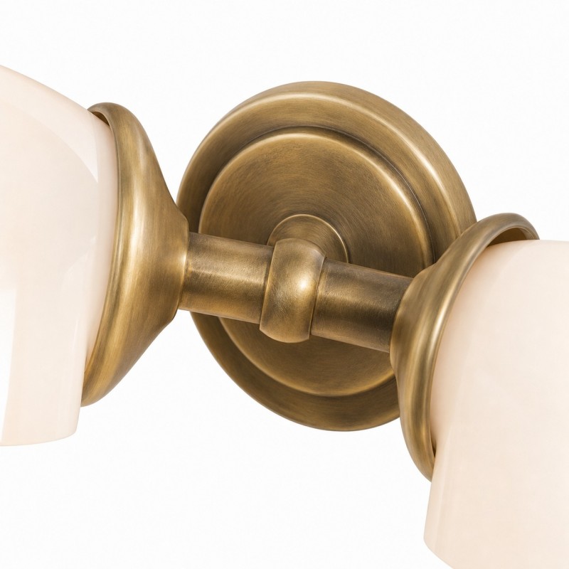 Valor Rustic Metal Double White Glass Wall Sconce