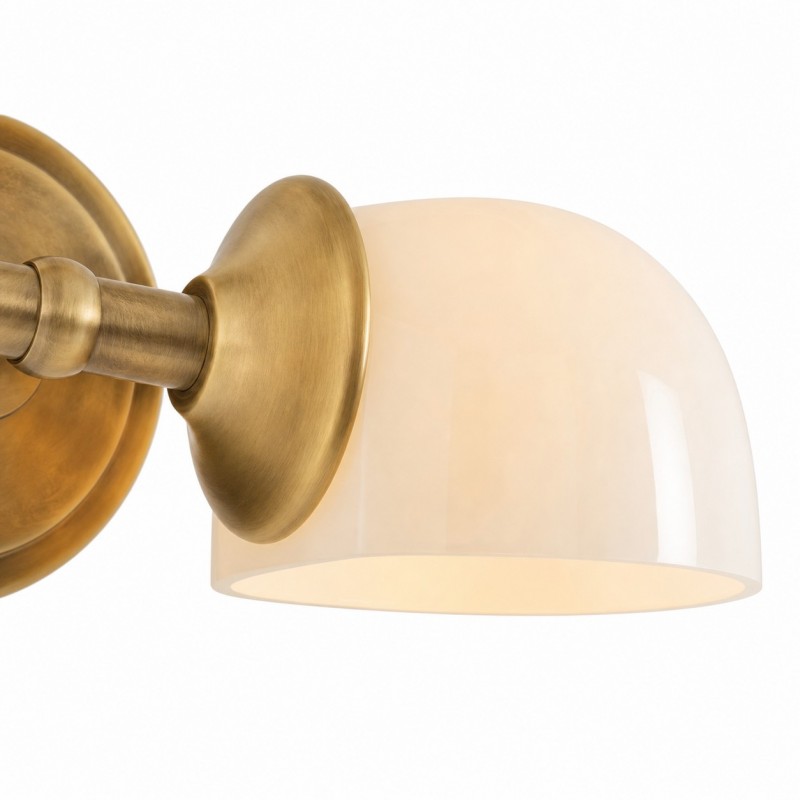 Valor Rustic Metal Double White Glass Wall Sconce