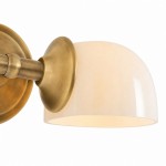 Valor Rustic Metal Double White Glass Wall Sconce