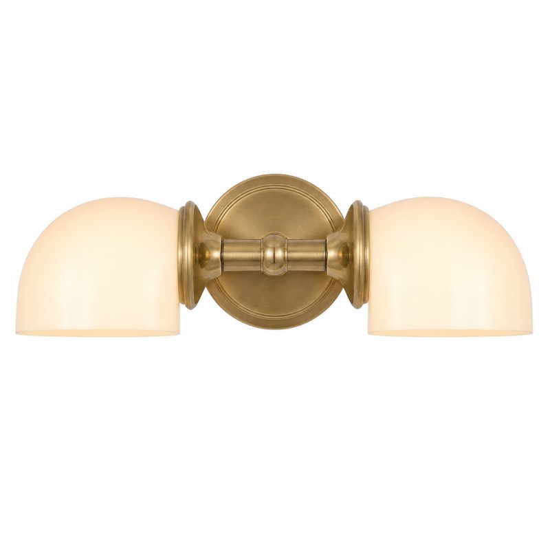 Valor Rustic Metal Double White Glass Wall Sconce