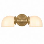 Valor Rustic Metal Double White Glass Wall Sconce