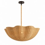 Daxter Bohemian Woven Rattan Scalloped Pendant Light