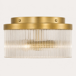 Sylan Farmhouse Round Ribbed Glass Flush Mount Ceiling Light