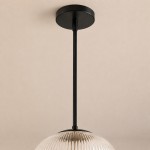 Alain Farmhouse Cooper Ribbed Glass Pendant Light