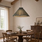 Nolan Farmhouse Vintage Floral Pleated Fabric Cone Pendant Light